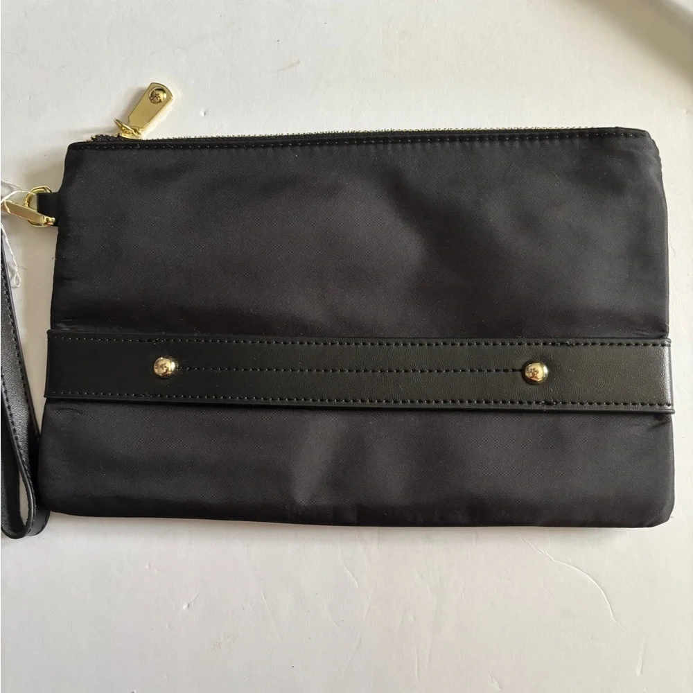 Black Clutch with Gold Accents